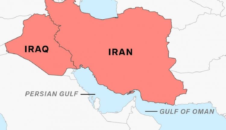 Une carte représentative des pays voisins du Moyen-orient, l'Irak et l'Iran