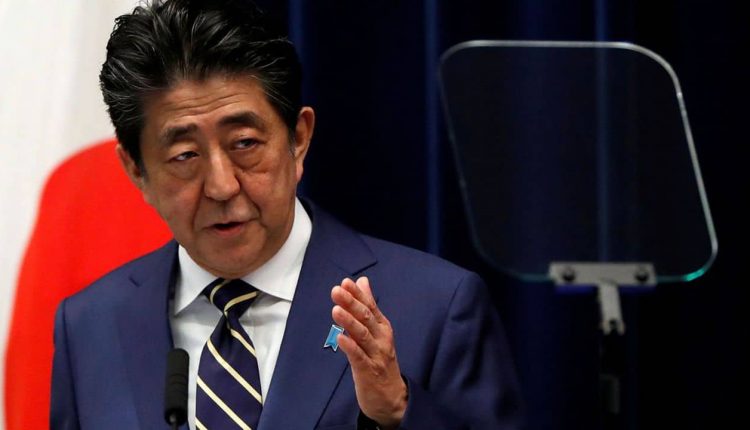 FILE PHOTO - Japan's Prime Minister Shinzo Abe holds a news conference on Japan's response to the coronavirus disease (COVID-19) outbreak, at his official residence in Tokyo, Japan, March 28, 2020. REUTERS/Issei Kato/File Picture