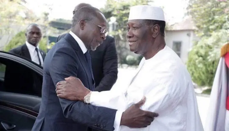 Patrice Talon le président béninois et son homologue de la Côte d'Ivoire Alassane Ouattara