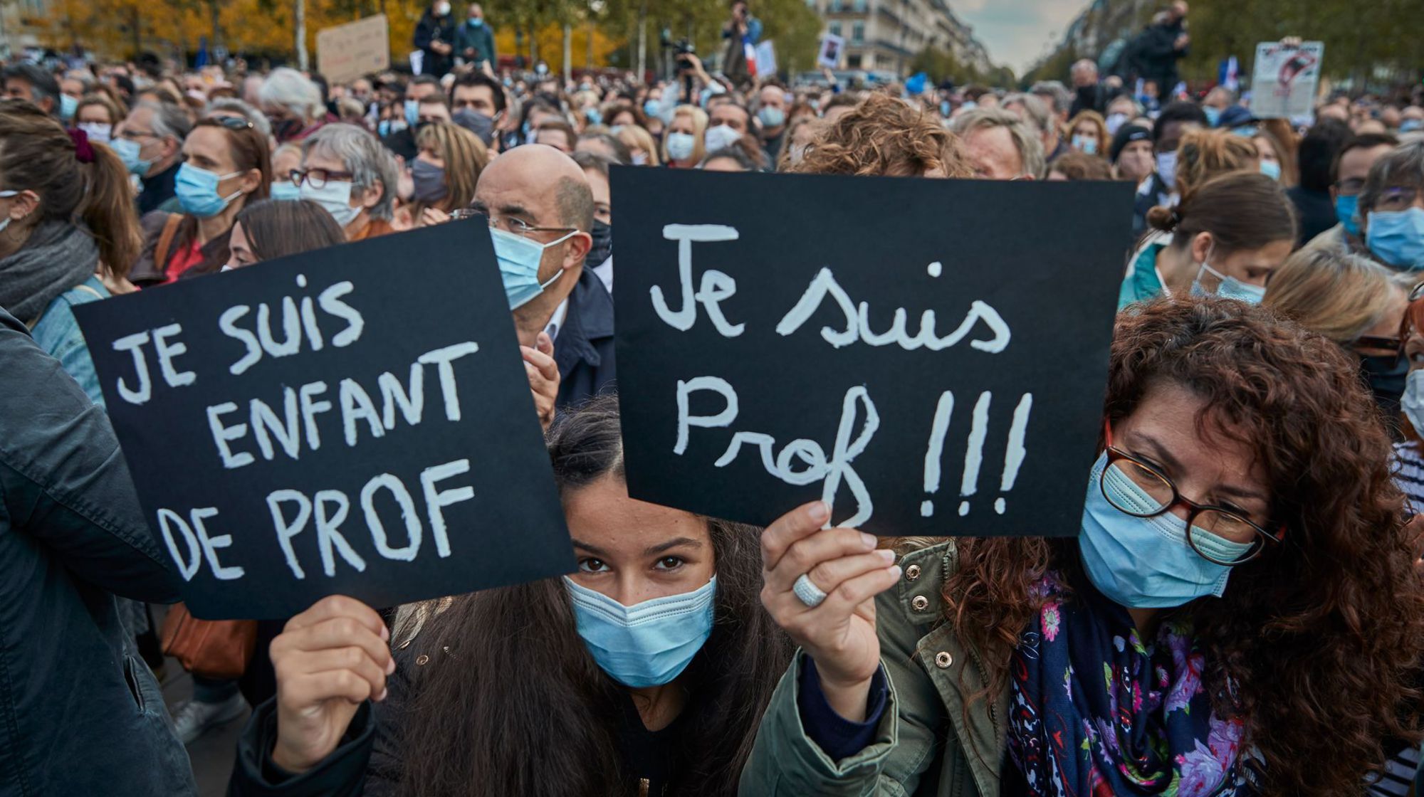 Des rassemblements en hommage à Samuel Paty, ce dimanche 18 octobre© L'Express