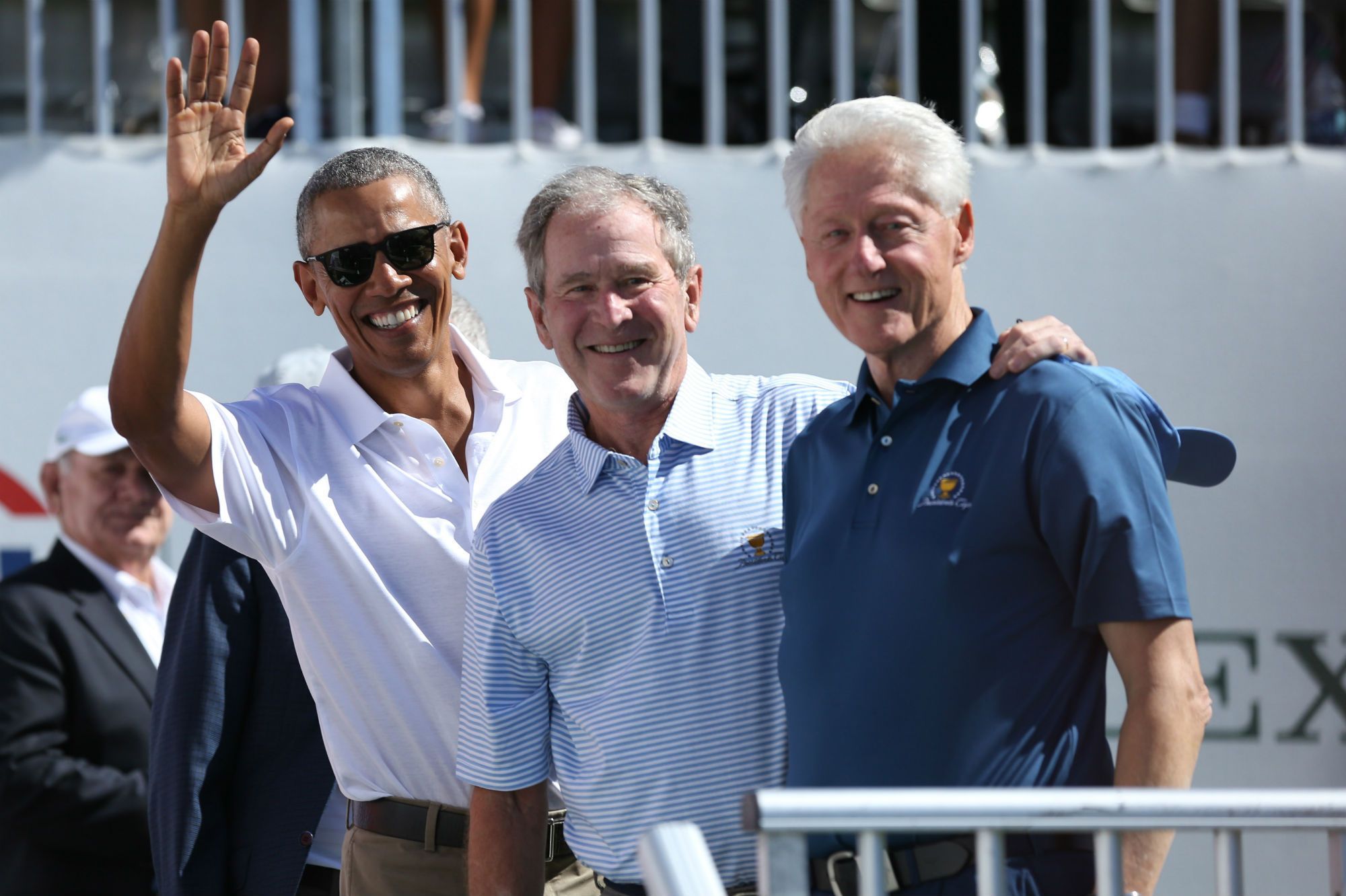 Trois anciens présidents américains Barack Obama (2009-2017), George W. Bush (2001- 2009) et de Bill Clinton (1993- 2001)