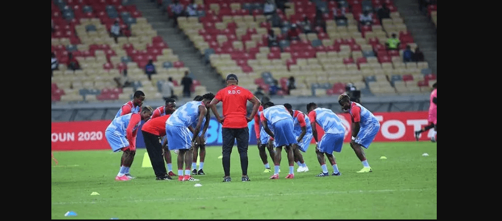 Les Léopards locaux de la RDC lors d'une séance d'entrainement