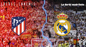 Illustration du derby madrilène en Liga espagnole entre l'Atlético Madrid et le Real Madrid